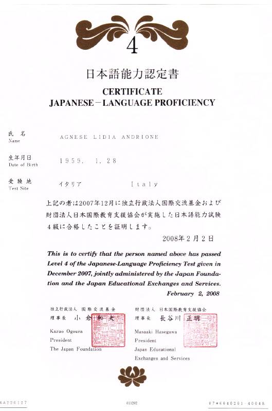 アニエーゼの証明書